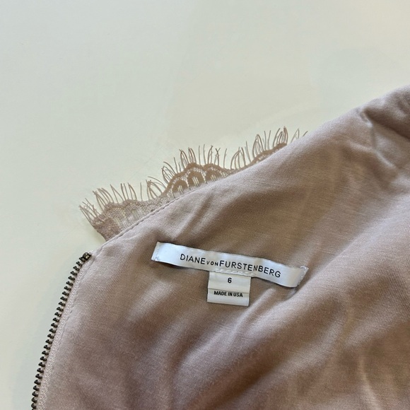 Diane Von Furstenberg Zaria Lace Dress in Champagne - Picture 3 of 12